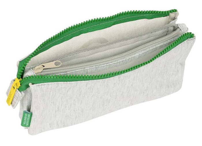 Benetton Portatodo Triple "Pop" 22 x 12 x 3 cm - Modèles assortis - Tissu tricoté - Gris - 3 ans et plus