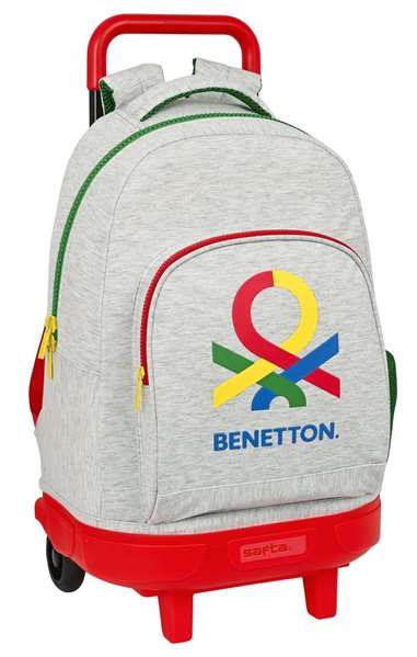 Benetton Sac à dos grande capacité avec roues compact et détachable Pop 33x45x22 cm Gris - Tissu Knit Fabric Benetton Sac à dos grande capacité avec roues compact et détachable Pop 33x45x22 cm Gris - Tissu Knit Fabric