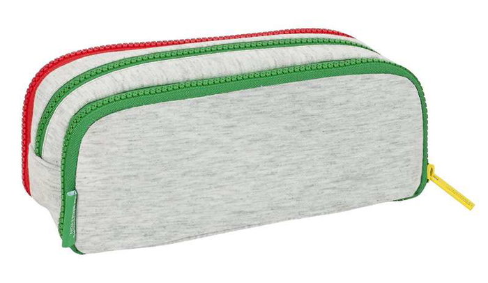 Benetton Porte-tout triple dépliable Pop - 21x8x8 cm - Tissu tricoté - Gris - À partir de 3 ans - Réf. Pop