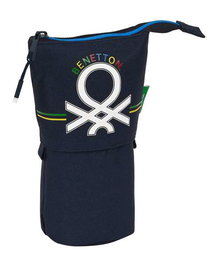 Benetton Portatodo Cubilete Sixties - Porte-tout en polyester 600D, 8 x 19 x 6 cm, couleur bleu marine, pour enfant à partir de 3 ans