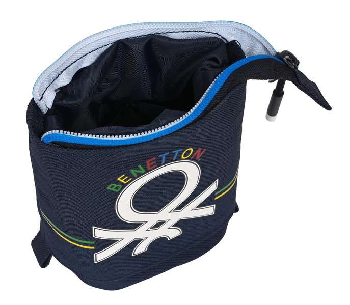 Benetton Portatodo Cubilete Sixties - Porte-tout en polyester 600D, 8 x 19 x 6 cm, couleur bleu marine, pour enfant à partir de 3 ans