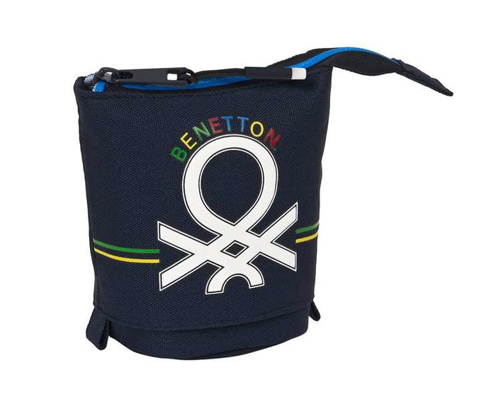Benetton Portatodo Cubilete Sixties - Porte-tout en polyester 600D, 8 x 19 x 6 cm, couleur bleu marine, pour enfant à partir de 3 ans