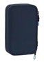 Safta Plumier Double Poche 28 Pièces Enfant "Bahia" 12,5 x 19,5 x 4 cm, Bleu, Polyester 300D - Conforme REACH