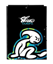Safta Carpeta folio 3 solapas, Dossier A4 3 rabats enfant "Green Bali" 26x33,5x2,5 cm, Polyester 300D, Noir