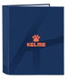 Kelme Chemise avec 4 anneaux 35mm, dossier large 27x33x6 cm en polyester 600D, couleur bleu marine