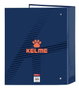 Kelme Chemise avec 4 anneaux 35mm, dossier large 27x33x6 cm en polyester 600D, couleur bleu marine