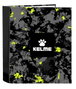 Kelme - Carpeta F. 4 Anillas 35mm Lomo Ancho Jungle 27x33x6 - Modèles assortis - Classeur rigide 4 anneaux 35mm dos large en polyester 300D - Noir, vert lime, gris
