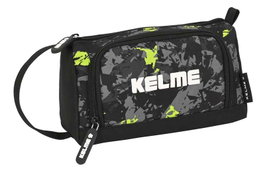 Kelme Sac de sport Jungle avec poche latérale déployable vide, dimensions 20 x 11 x 8.5 cm, polyester 300D, couleur noire, lime et grise