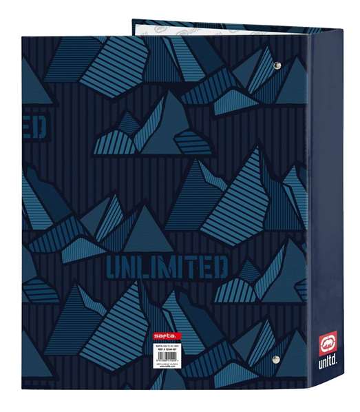 Ecko Unltd. Carpetes F Peaks - Classeur à 4 anneaux 35 mm, dos large, 27x33x6 cm, polyester 300D, bleu marine