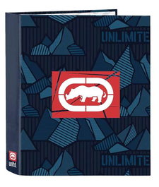 Ecko Unltd. Carpetes F Peaks - Classeur à 4 anneaux 35 mm, dos large, 27x33x6 cm, polyester 300D, bleu marine