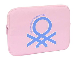 Benetton Housse pour ordinateur portable 11,6 pouces - Couleur rose clair - Dimensions 31x23x2 cm - Polyester 600D