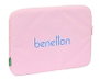 Benetton Housse d'ordinateur portable 14 pouces - Polyester 600D, rose clair, dimensions 34 x 25 x 2 cm