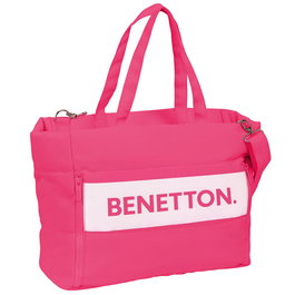 Benetton Sac à dos Raspberry pour ordinateur portable 14,1" - Sac principal zippé avec compartiment rembourré, 2 poches frontales, bretelle ajustable - 54x31x17 cm