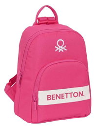 Safta Mini Sac à Dos Benetton Raspberry - Polyester 600D - 25 x 30 x 13 cm - Rose Fushia - Âge minimum recommandé 3 ans