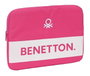 Benetton Housse pour ordinateur portable 14" Raspberry (34x25x2 cm) en polyester 600D, rose fuchsia