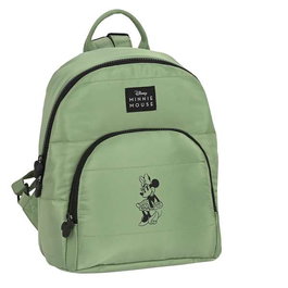 Safta Mini Sac à Dos Minnie Mouse "Mint Shadow" - Vert Militaire, Taille 25x30x13 cm, Pour 3 Ans, Matière Tissu Coussionné