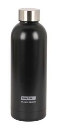 Safta Business Bouteille isotherme acier inoxydable 500 ml noir 7x22,5 cm - Gourde réutilisable
