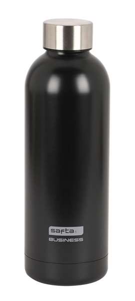 Safta Business Bouteille isotherme acier inoxydable 500 ml noir 7x22,5 cm - Gourde réutilisable Safta Business Bouteille isotherme acier inoxydable 500 ml noir 7x22,5 cm - Gourde réutilisable