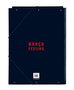Safta - Carpette format A4 à 3 rabats F.C. Barcelona 26x33.5x2.5 cm - Polyester 600D résistant - Bleu marine