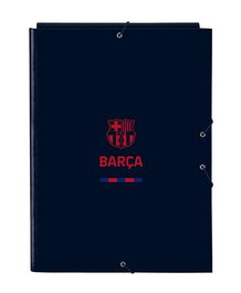 Safta - Carpette format A4 à 3 rabats F.C. Barcelona 26x33.5x2.5 cm - Polyester 600D résistant - Bleu marine