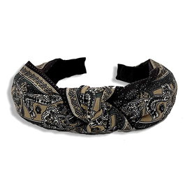 Araban Bandeau noué imprimé en tissu léger, accessoire de cheveux féminin