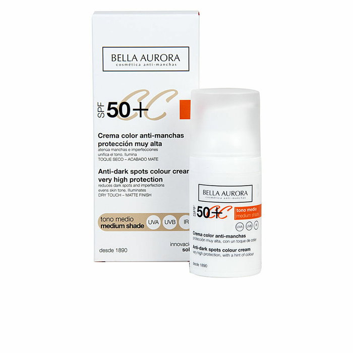 Bella Aurora CC CREAM anti-taches SPF50+ tono medio