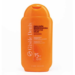 Gisele Denis - Émulsion Bronzante SPF15 200 ml avec Collagène Marin et Anti-Radicaux Libres - Hydratation, Protection Solaire et Bronzage Rapide
