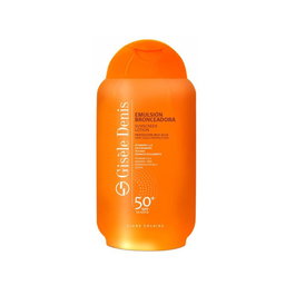 Gisele Denis Emulsion Bronceadora SPF50 200 mL - Crème Solaire avec Collagène Marin et Antioxydants - Protection Haute contre les UV, Bronzage Rapide et Unifié