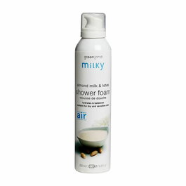 Greenland - Mousse Douche Milky à la Lait d'Amande & Lotus - 200 ml - Hydratante, Antioxydante, Tonifiante & Relaxante