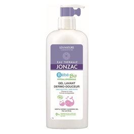 Jonzac - Gel lavant bébé dermo-doux à l'eau thermale 1000 mL - pH neutre, hypoallergénique, enrichi en L-PCA - Sans sulfates ni alcool