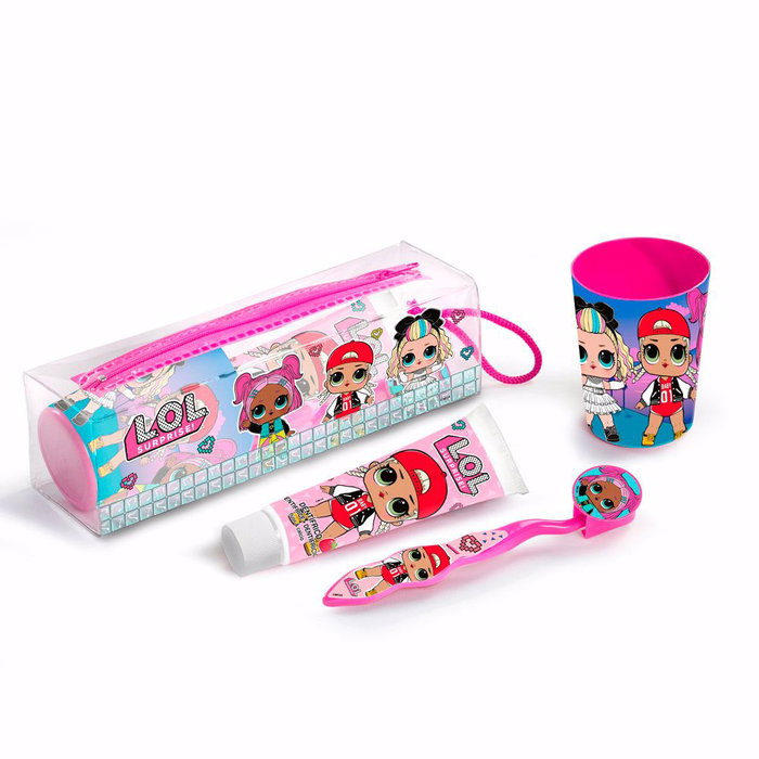 Cartoon Coffret Soin Dentaire L.O.L. SURPRISE avec Dentifrice 75ml, Brosse à Dents, Verre et Sachet