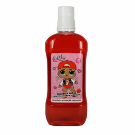Lorenay Lol Bouteille Enfant Fluor Junior Bain de Bouche Bucco-Dentaire avec Goût Fraise 500 ml - Bleu