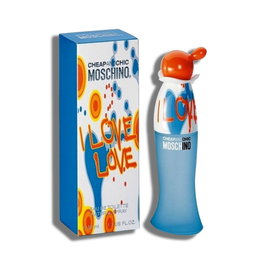 Moschino I Love Love Eau de Toilette Vaporisateur - Parfum floral boisé musqué aux notes d'agrumes, 100 ml
