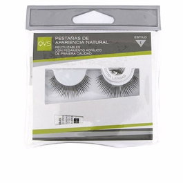 QVS Pseudo-cils Look Naturel Style 1 Noir - Paire avec colle - Faux cils pour un effet naturel
