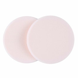 QVS Lot de 2 éponges de maquillage rondes, texturées, souples et hypoallergéniques pour une application parfaite