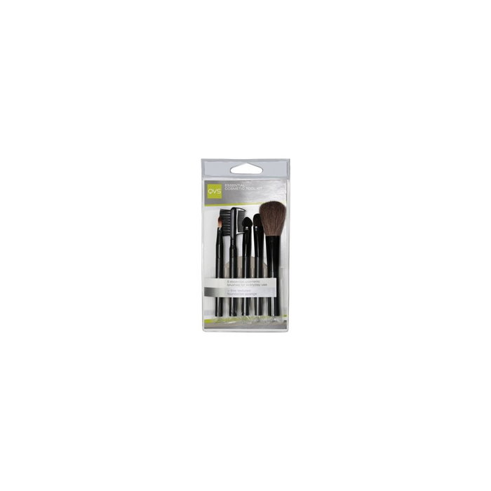 QVS Kit Basico Essential - Set de maquillage 6 pièces avec brocha, cepillo, pinceaux et esponja pour un look impeccable QVS Kit Basico Essential - Set de maquillage 6 pièces avec brocha, cepillo, pinceaux et esponja pour un look impeccable