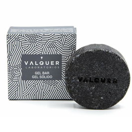 Valquer Moon Gel Solido 50 g - Savon solide nettoyant au charbon actif naturel, vegan, pour peau grasse et acnéique, zéro déchet