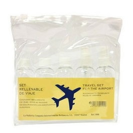 Walkiria Sac 5 flacons rechargeables pour voyage, lot de 5 bouteilles réutilisables