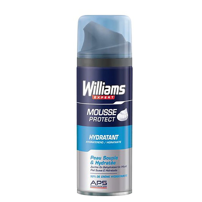 Williams Mousse à raser hydratante 200 ml - Mousse pour rasage à la barbe Williams Mousse à raser hydratante 200 ml - Mousse pour rasage à la barbe