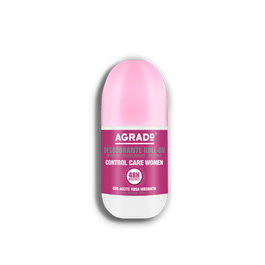 Agrado Desodorant Roll-On pour Femme Control Care, Effet Antitranspirant 48h, à l'Huile de Rose Musquée pour une Fraîcheur Durable, Sans Alcool, Testé Dermatologiquement