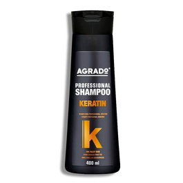 Agrado Shampoing Kératine 400 ml - Lissant et Anti-Frisottis pour Cheveux Lisses et Brillants