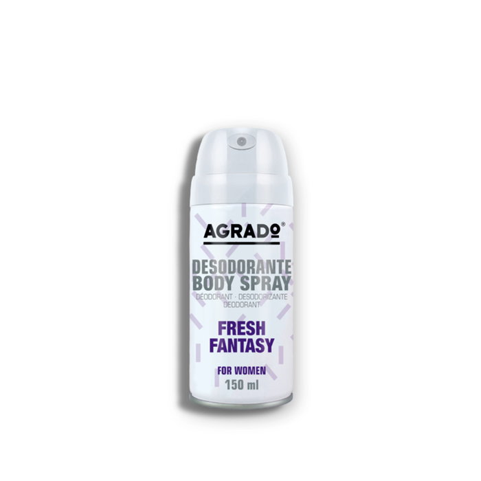 Agrado Déodorant Body Spray Fresh Fantasy pour Femme, Arôme Frais et Citrique, Testé Dermatologiquement Agrado Déodorant Body Spray Fresh Fantasy pour Femme, Arôme Frais et Citrique, Testé Dermatologiquement