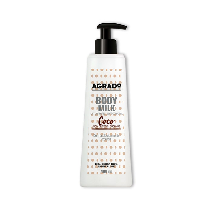 Agrado Lait Corporel Hydratant à l'Huile d'Amande Douce et à l'Arôme Coco 400 ml - Soin Nutritif et Non Grasse, Testé Dermatologiquement Agrado Lait Corporel Hydratant à l'Huile d'Amande Douce et à l'Arôme Coco 400 ml - Soin Nutritif et Non Grasse, Testé Dermatologiquement