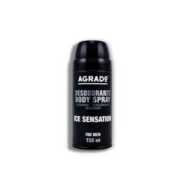 Agrado Déodorant Spray Ice Sensation pour Homme - Aroma Frais et Masculin, Sensation Glacée, Testé Dermatologiquement, Utilisation Quotidienne
