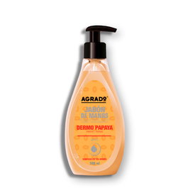 Agrado Savon Mains Dermo Papaye - Savon dermatologique au pH neutre, parfum papaye, 500 ml - Pour mains douces et propres