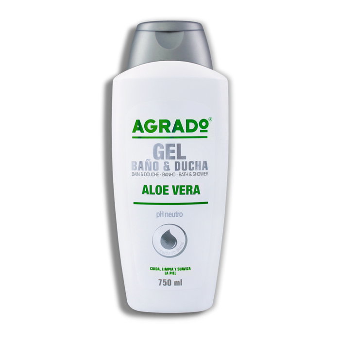 Agrado Gel Douche et Bain à l'Aloe Vera, Flacon de 750 ml, Hydratant et Rafraîchissant Agrado Gel Douche et Bain à l'Aloe Vera, Flacon de 750 ml, Hydratant et Rafraîchissant