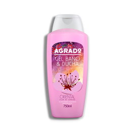 Agrado Gel de Bain et Douche Oriental Fleurs de Cerisier - Collection Gels du Monde - 750 ml - Formule Hydratante et pH Neutro