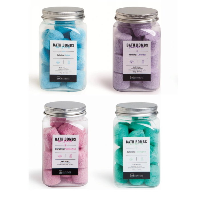 Idc - Bombes de Bain Relaxantes Pure Energy, Assortiment de 4 Fragrances pour un Spa à Domicile, Effet Nutritif et Revitalisant pour la Peau Idc - Bombes de Bain Relaxantes Pure Energy, Assortiment de 4 Fragrances pour un Spa à Domicile, Effet Nutritif et Revitalisant pour la Peau