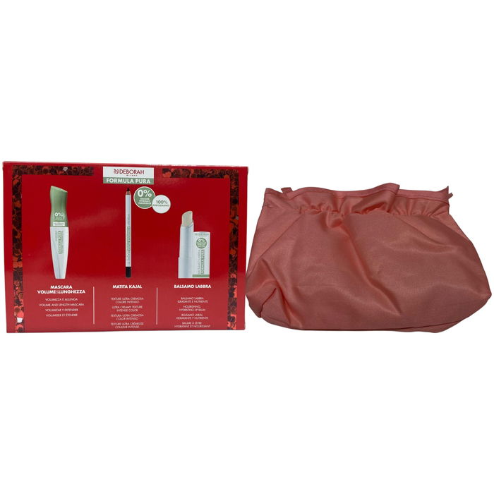 Deborah - Coffret Maquillage Set Formula Pura avec Crayon Khôl Kajal 01 Noir 1.5 g, Eau Micellaire Démaquillante 55 ml et Mascara Volume Noir 12 ml