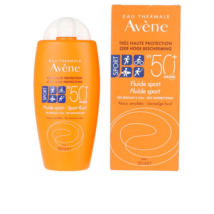 Avène Solaire Haute Protection Fluide Sport SPF50+ 100 ml - Protection Waterproof pour Peau Sensible